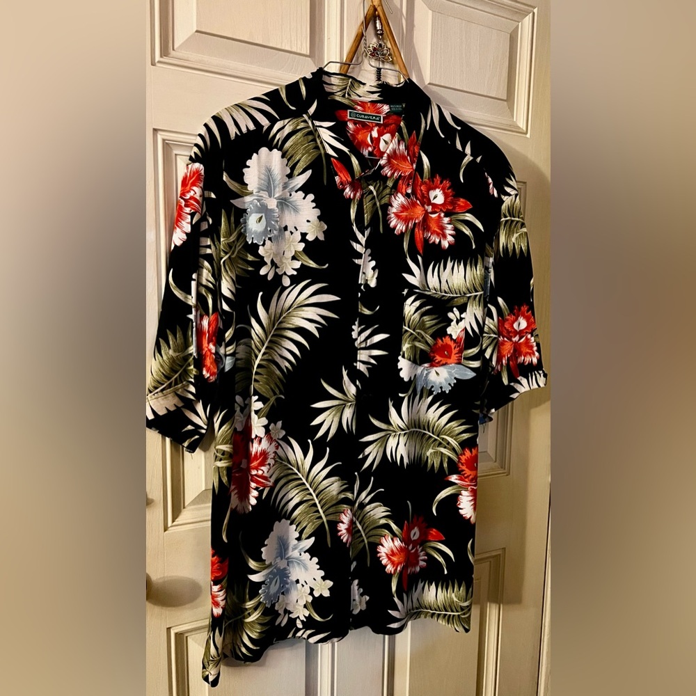 Men’s Cubavera Tropical Print Button Down Short Sleeve Shirt Big &Tall